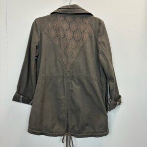 Anthro Hei Hei Women's Utility Jacket with Lace Back Detail Medium